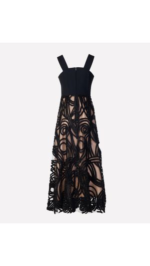 Euphonia Lace Skirt Cocktail Dress-hover