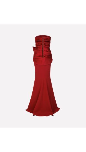 Zafirella Draped Bow Gown