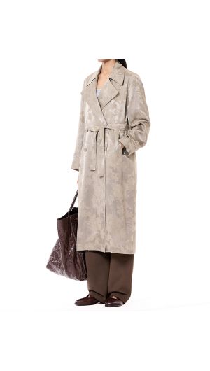 Jacquard Trench Coat-hover