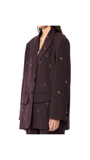 Embellished Pinstripe Blazer