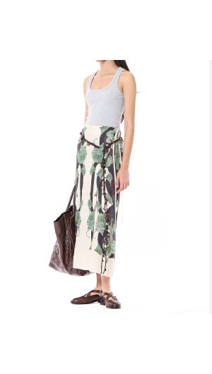 Deco Print Wrap Skirt