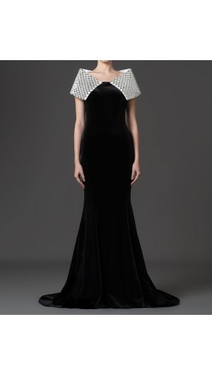 Crystal Collar Gown-hover