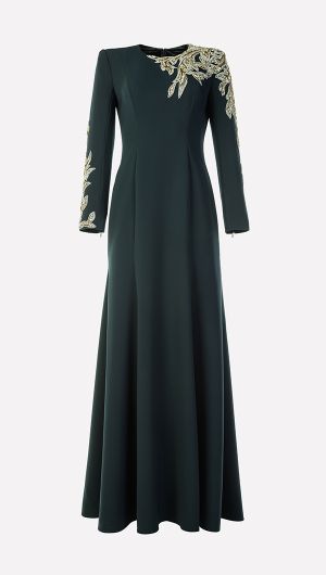 Honor Bead Shoulder Gown
