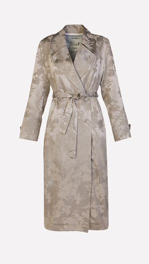 Jacquard Trench Coat-default