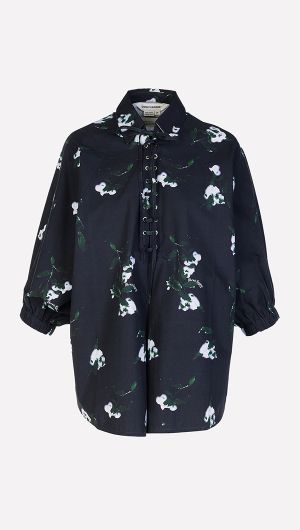 Lace-Up Batwing Shirt