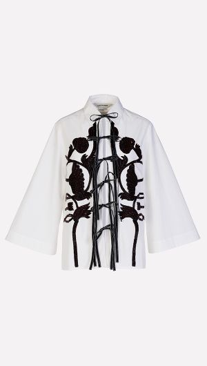 Monochrome Tie Front Shirt