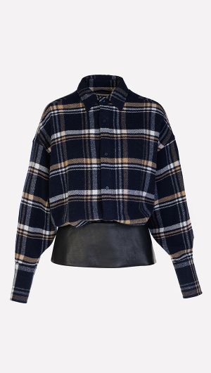 Barbara Leather Trim Shirt