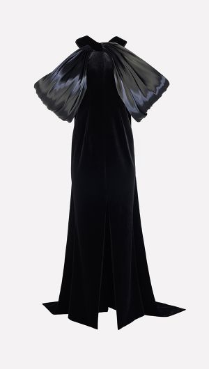 Halter Neck Velvet Gown