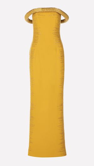 Off-Shoulder Embroidered Gown-default