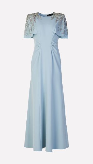Petal Flutter Sleeve Gown-default