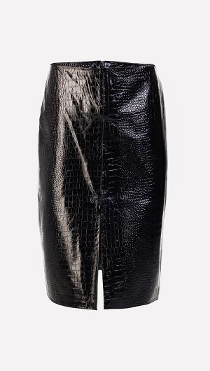 Nix Croc Leather Skirt