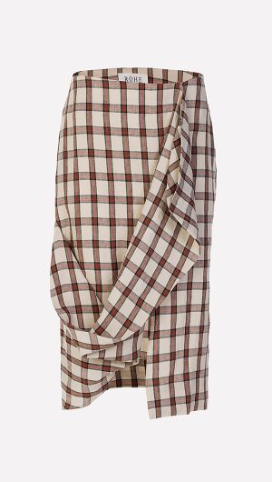 Draped Check Skirt