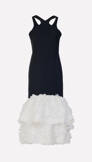 Schubert Contrast Flounce Dress
