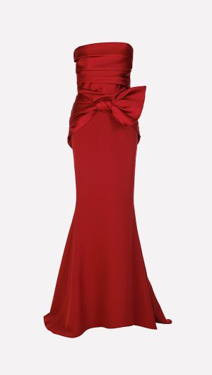 Zafirella Draped Bow Gown