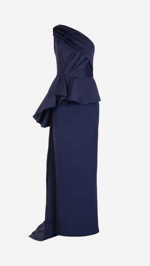 Laverna Ruffled Peplum Gown