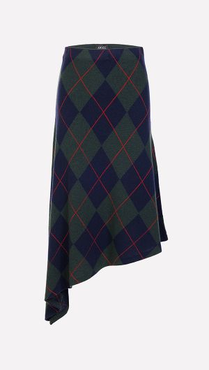 Argyle Asymmetric Skirt